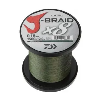 DAIWA ŠŇŮRA J-BRAID X8 DARK GREEN 1m 0,13mm 8kg