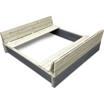 Pískoviště Pískoviště XL s krytem Exit Aksent Dětské pískoviště 136x132cm, sestavením krytu vzniknou lavičky
