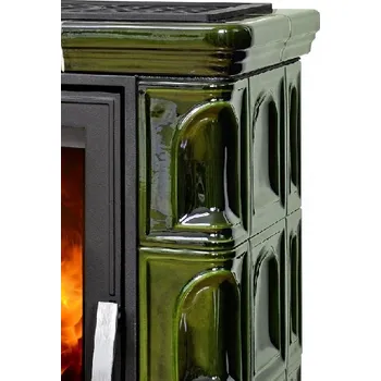 Krbová kamna ABX Abx Britania KP I kachlový sokl s výměníkem 6.9kW - zelená