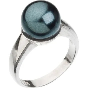 Prsten Stříbrný prsten s perlou zelený 35022.3 tahiti vel. 54