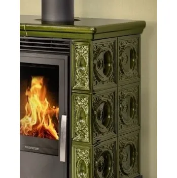 Krbová kamna ABX Abx Helvetia Exklusive - kachlový sokl - zelená