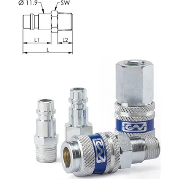 Příslušenství ke kompresoru GAV OCELOVÁ VSUVKA RYCHLOSPOJKY STL.VZDUCH 3/8\" vnější závit