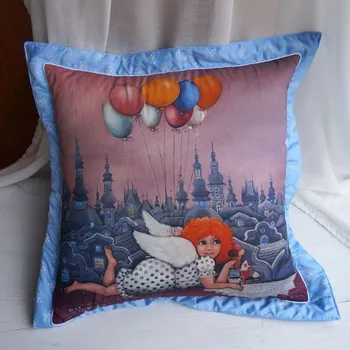Dekorativní polštářek Zuzana Honsová Andělka co ráda dortíky -velký polštář 50 x 50 cm bavlna