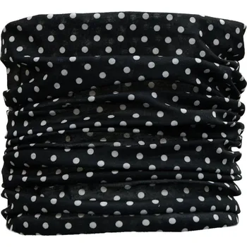 Moto kombinéza TWOEIGHTFIVE multifunkční šátek na krk Dots, puntíky bílo-černé