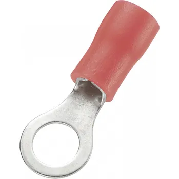 Kabelové oko TRU COMPONENTS 746061 kulaté kabelové oko Průřez (max.)=1.50 mm² Ø otvoru=5.2 mm částečná izolace červená 100 ks