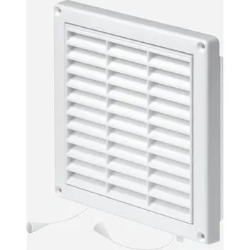 Domácí ventilátor Mřížka větrací s rámem a žaluzií, 200 mm x 200 mm, plastová, bílá