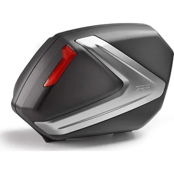 Zavazadlo na motocykl Boční kufry V 37N pár bočních kufrů GIVI (levý+pravý) boční víka stříbrný šíp (Monokey pro PLX...)