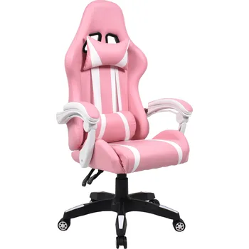 Herní židle Tempo Kondela Pinky růžová/bílá