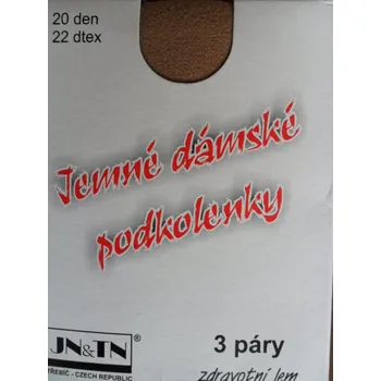 Dámské punčochy PODKOLENKY 2.5 20den -3páry JN-TN 1345-čokoládové uni (podkolenky se zdravotním lemem)