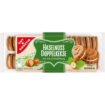 GG Lískooříškové sušenky s vanilkovým krémem 250g