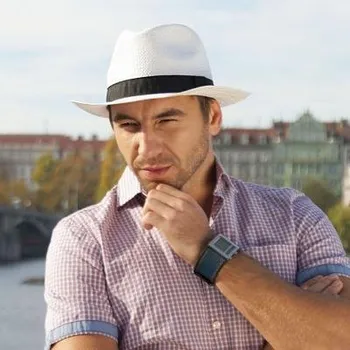 Klobouk Pánský klobouk z papíru zdobený rypsovou stuhou vel. 58