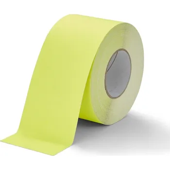 Výstražná páska Žlutá korundová fluorescenční protiskluzová páska FLOMA Standard - 18,3 x 10 cm tloušťka 0,7 mm