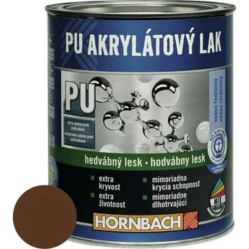 barva a nátěr na dřevo Barevný lak Hornbach PU akrylátový na vodní bázi 0,375 l ořechově hnědá hedvábný lesk