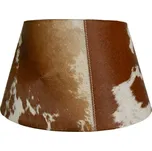 Stínidlo na lampu z hovězí kůže - hnědo bílá - 20*30* h 18,5cm
