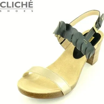 Dámská obuv Sandály Praga 871-7480A, černo-zlatá, již pouze 39 a 41 (respetive maličko větší 38 a 40) 41