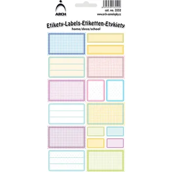 Samolepící dekorace Arch Samolepky do domácnosti dekorační pastelové 12 etiket