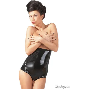 Dámské erotické kalhotky Vysoké latexové kalhotky s otevřeným rozkrokem, M