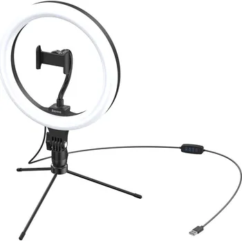 Baseus Photo Ring Selfie kruhové LED světlo 10"  černý