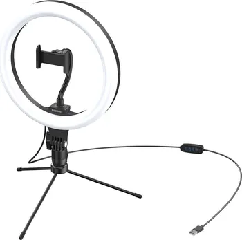 Baseus Photo Ring Selfie kruhové LED světlo 10"  černý
