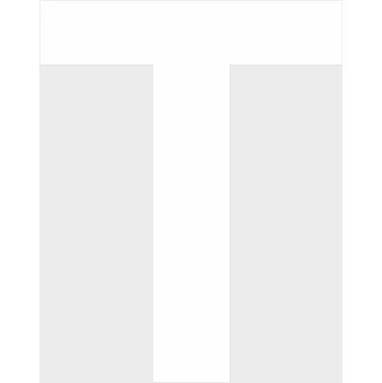 Barva ve spreji ŠABLONY plast písmena - T plast 0,5 mm výška znaku 100 mm