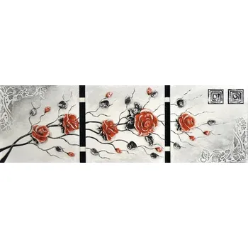 Obraz Dřevěný obraz Růže 33 x 105 cm