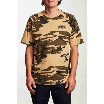 Pánské tričko BRIXTON triko - Rockford S/S Baseball Tee Camo (CAMO) velikost: M