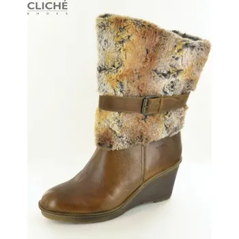 Dámské kozačky Nižší kozačky na klínu, Vivian, koňaková 39