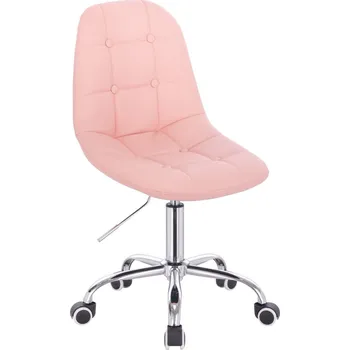 LuxuryForm DESIGN Židle SAMSON na stříbrné podstavě s kolečky - růžová