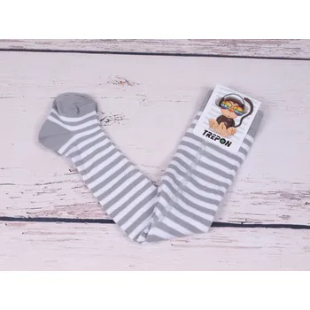 České bambusové punčocháče TREPON BOPIK sv. šedé pruhované vhodné i pro alergiky, atopiky velikost oblečení - děti: 62