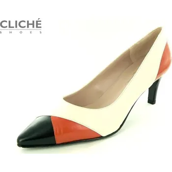 Dámské lodičky Kožené lodičky Benett, oranžová 41