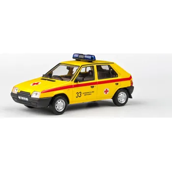 Plastikový model Abrex Škoda Favorit 136 L (1988) - Záchranná služba města Brna