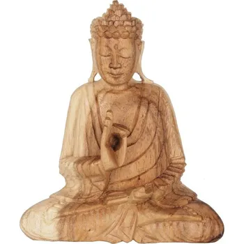 Soška Buddha dřevo 20 cm Vitarka natur