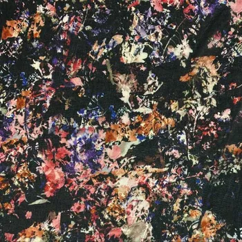 Šifon 16948 černý, květinový vzor, š.150