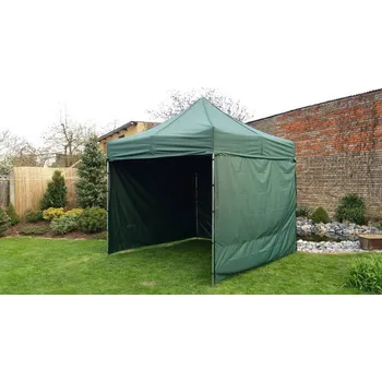 Stan Nůžkový stan 4x4 PROFI STEEL + 3 boky, 2 vaky, markýza - 23 barev - Tmavě zelená