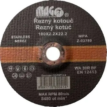 Řezný kotouč Magg Řezný kotouč na nerez 180x2,2x22,2mm