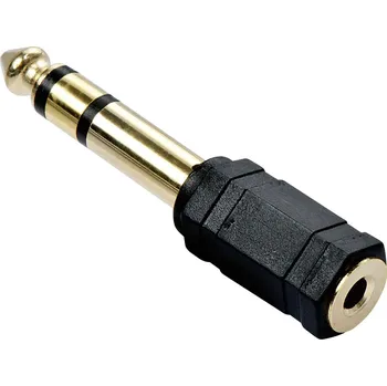 Video redukce LINDY 35620 Adapter jack audio adaptér [1x jack zástrčka 6,3 mm - 1x jack zásuvka 3,5 mm] černá