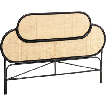 Postel Černé ratanové čelo Kave Home Lalita 170 x 120 cm