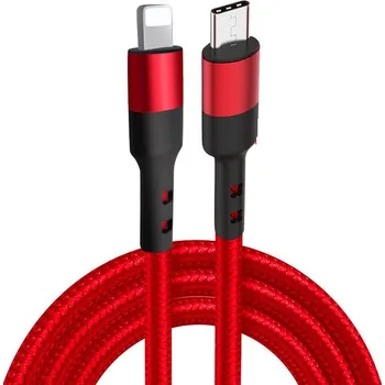 Datový kabel Opletený kabel USB-C - LIGHTNING 30W iPhone/iPad Délka: 1m