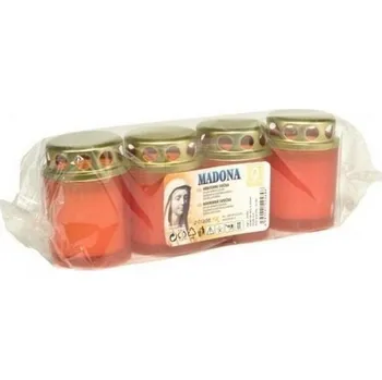 Svíčka Madona Hřbitovní svíčka bedronka lisovaná červená 15 hodin 4 x 55 g