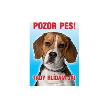 Grel nálepka pozor pes bígl