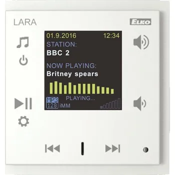 Radiopřijímač ELKO EP LARA Radio komplet hliníková sklo Vaše internetové rádio ve vypínači LARA-R-AL-TCA