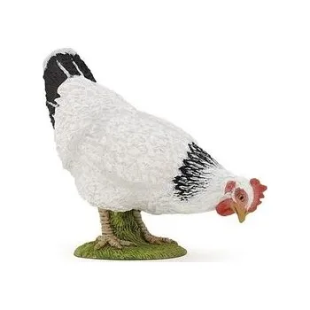 Figurka Bílá slepice klovající