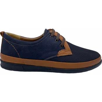 Pánské polobotky Pánská kožená vycházková obuv Safe step 1040 modrá Velikost: 43 (EU)