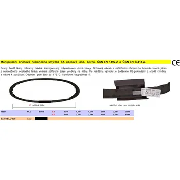 Upínací popruh SAFETEX Popruh 2t/0,5m/1m černý OCEL