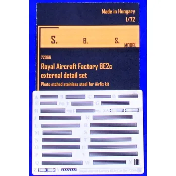 Plastikový model S.B.S model 1/72 Royal Aircraft Factory BE2c External PE set