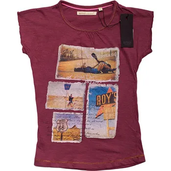 Dívčí tričko Emoi tmavě červené tričko s krátkým rukávem Velikost: 128