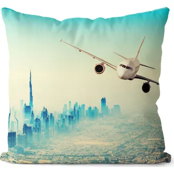 Dekorativní polštářek Polštář Letadlo Dubai (Velikost: 40 x 40 cm)