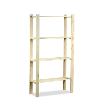 regál Dřevěný regál B-17 150x80x28 4 police - borovice