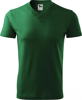 Pánské tričko Malfini 102 V-Neck lahvově zelené
