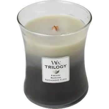 Svíčka WoodWick Trilogy Warm Woods váza střední 275 gram